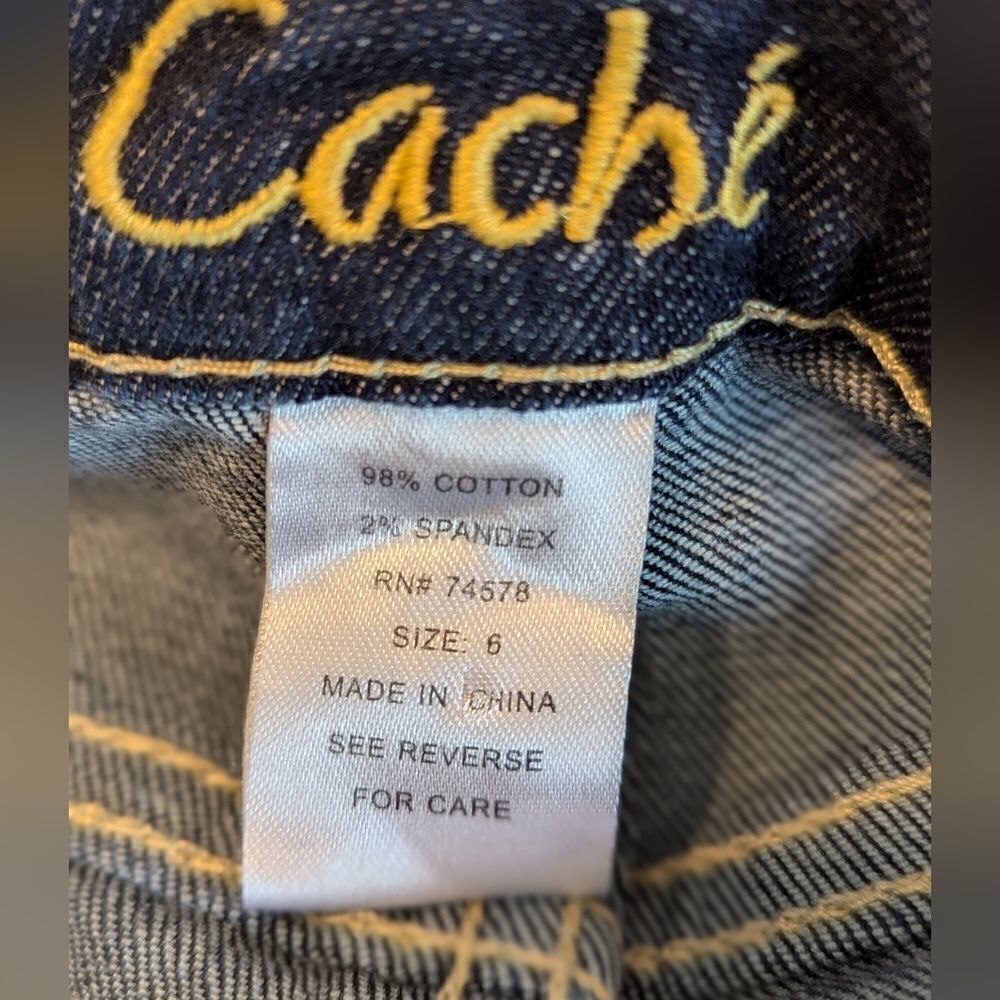 Cache Denim Studded Pocket Low Rise Bootcut Jeans - Picture 5 of 5